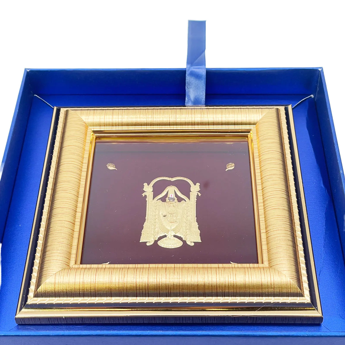 24ct Pure Gold Leaf Venkateswara/Balaji Frame 12.7 x 12.7cm 