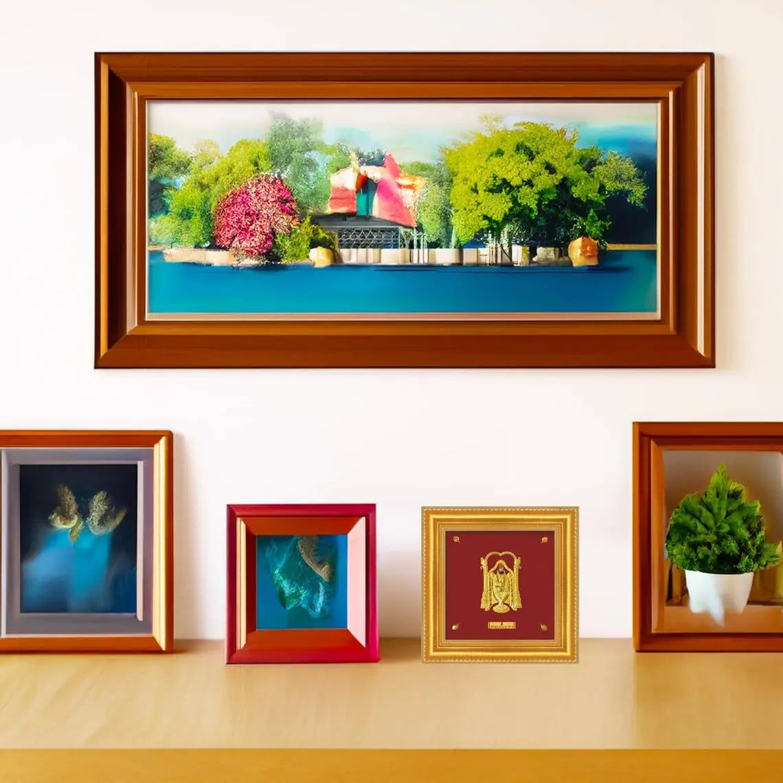24ct Pure Gold Leaf Venkateswara/Balaji Frame 13.9 x 13.9cm 