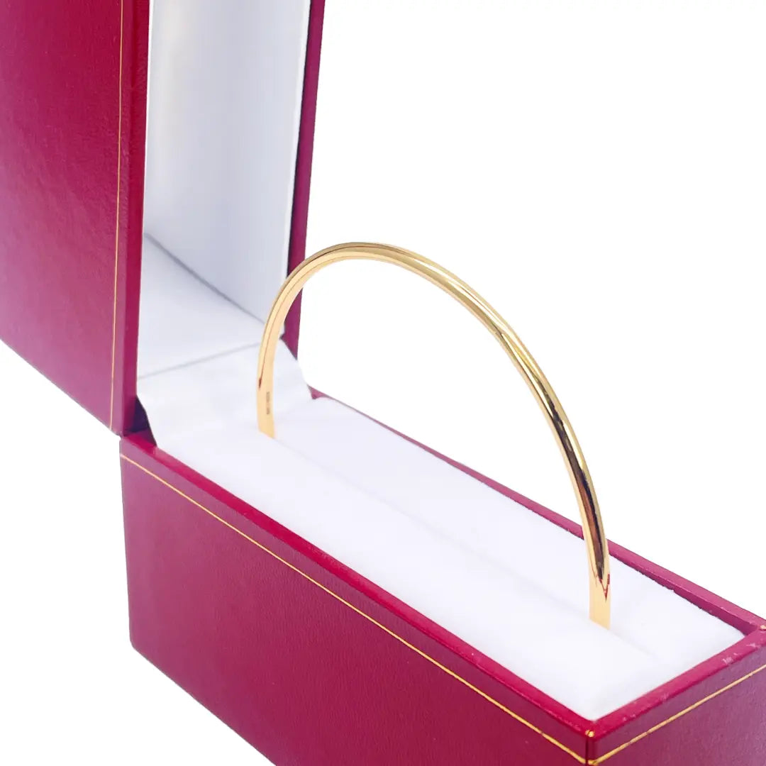 22ct Yellow Gold Solid Round Wire Handmade Plain Bangle 16.5gm 