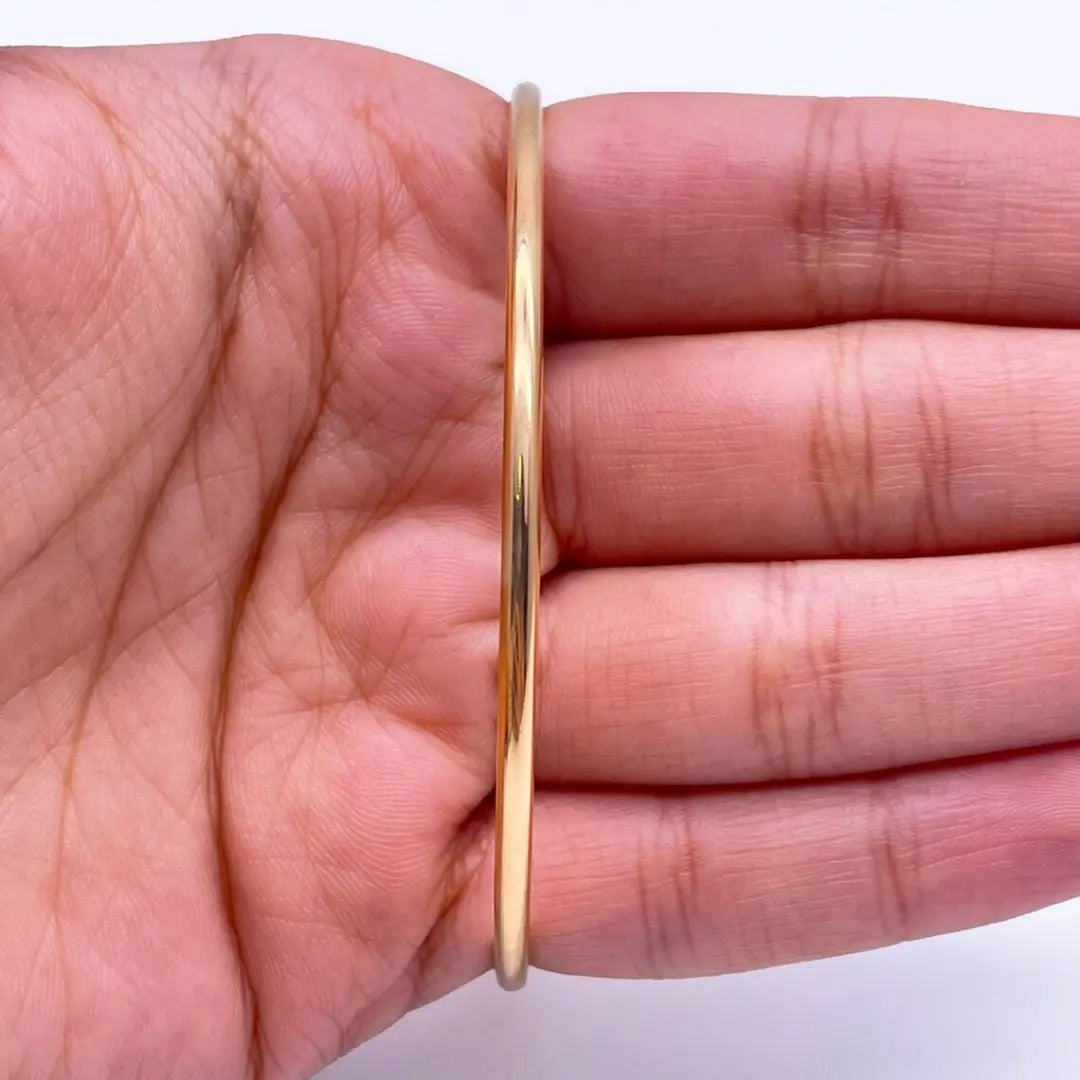 22ct Yellow Gold Solid Round Wire Handmade Plain Bangle 16.5gm 
