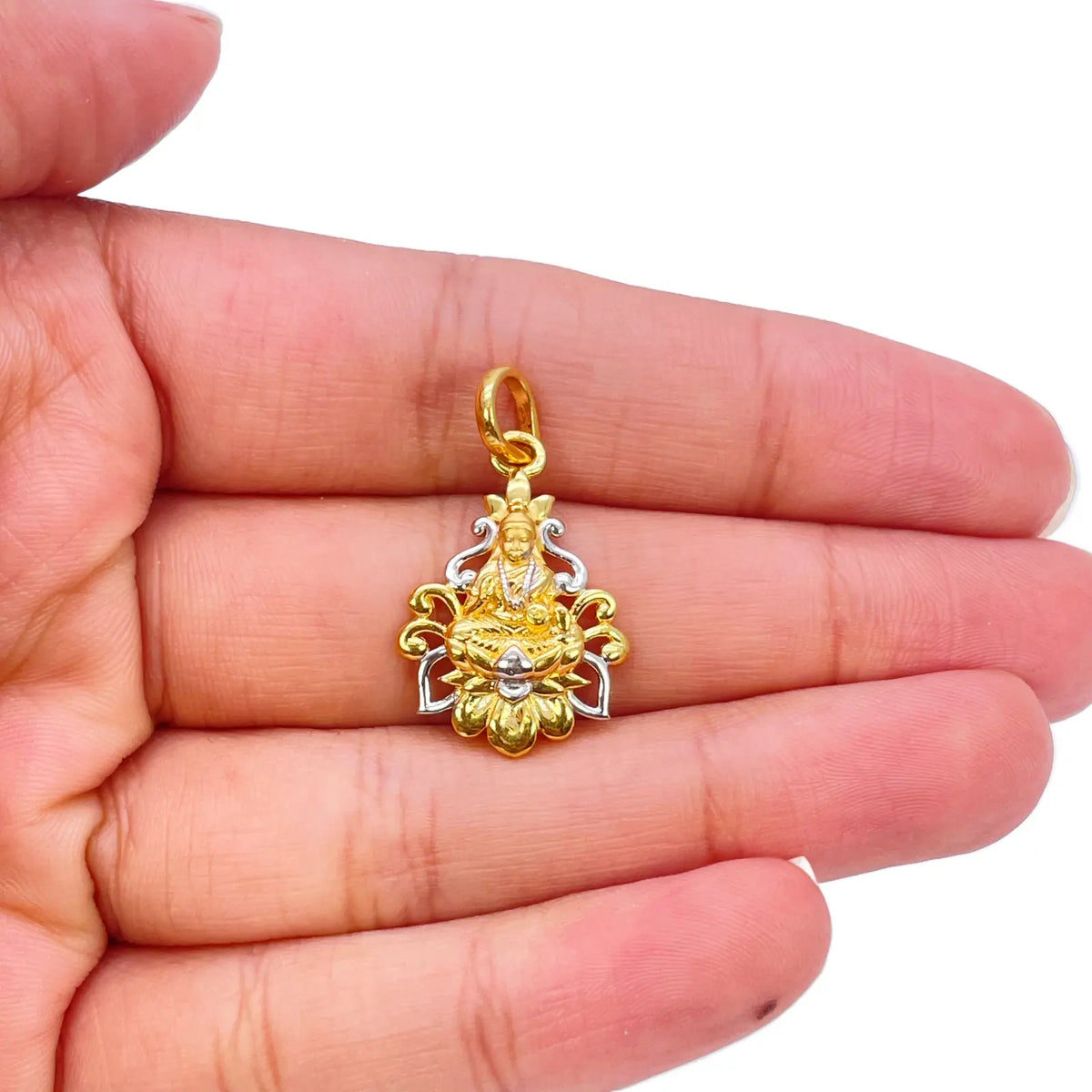 22ct Yellow Gold High Polished & Matt Lakshmi  Pendant 