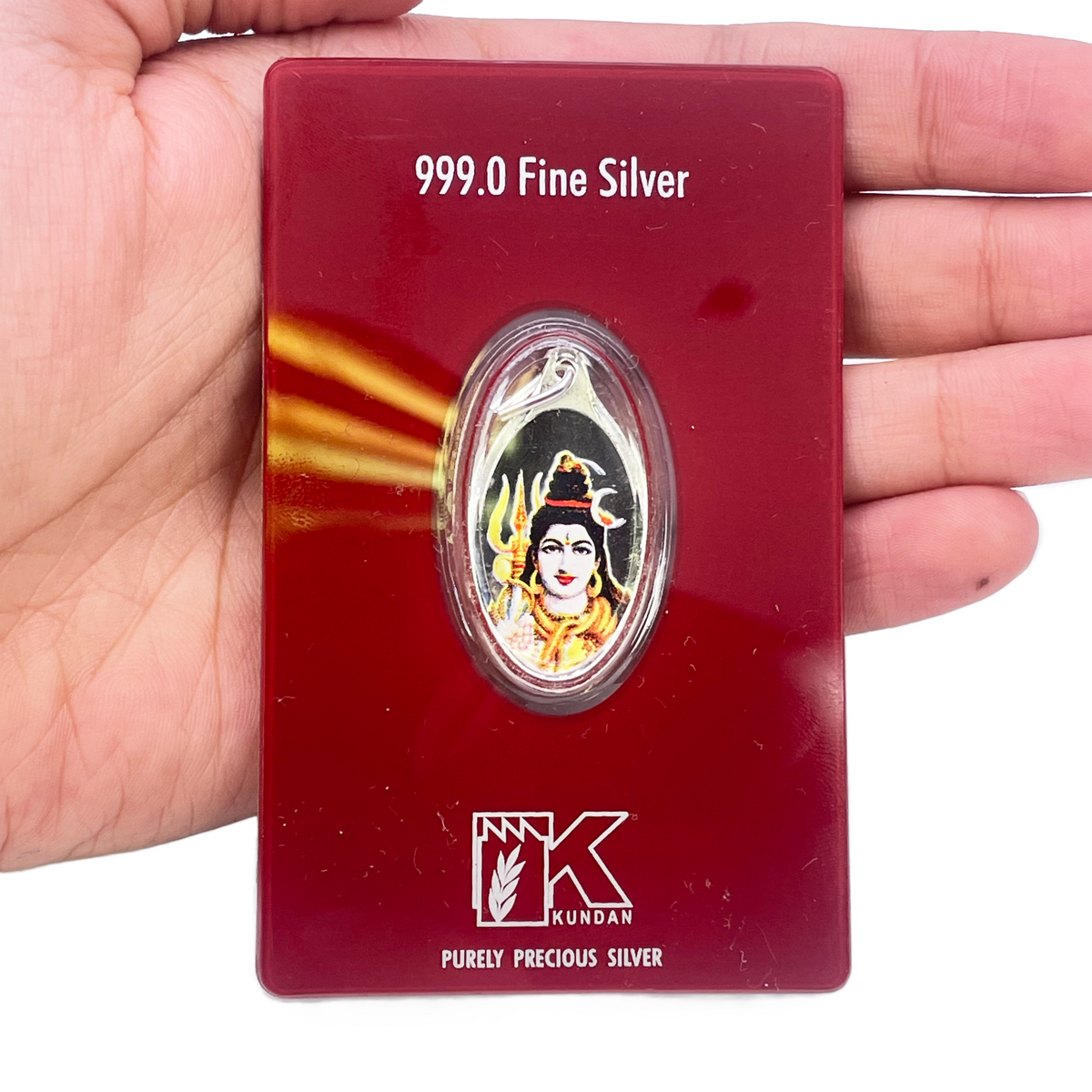 999.9 Pure Silver 5 Grams Coloured Shankar / Shiva Pendant Sealed Pack