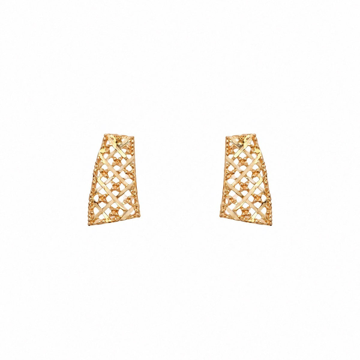 22ct Yellow Gold Scarf Knot Necklace & Earring Set Textured Panels
