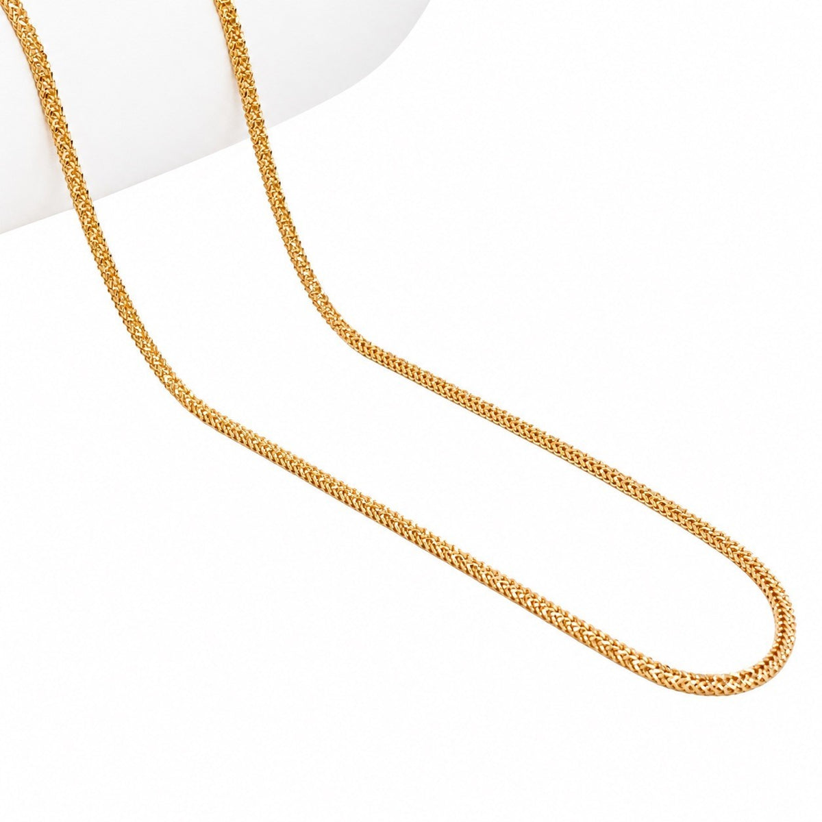22ct Yellow Gold Diamond Cut Flat Franco Chain Tight Weave 2mm 18 Inches