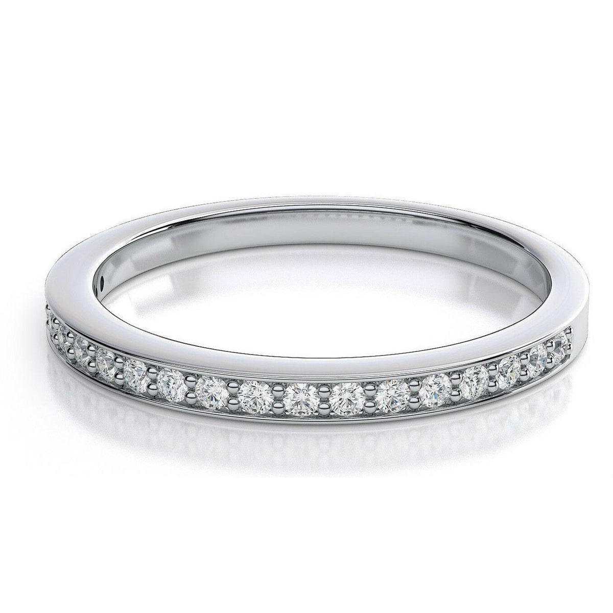 18ct White Gold Natural Diamond Channel Set Half Eternity Band 0.22ct