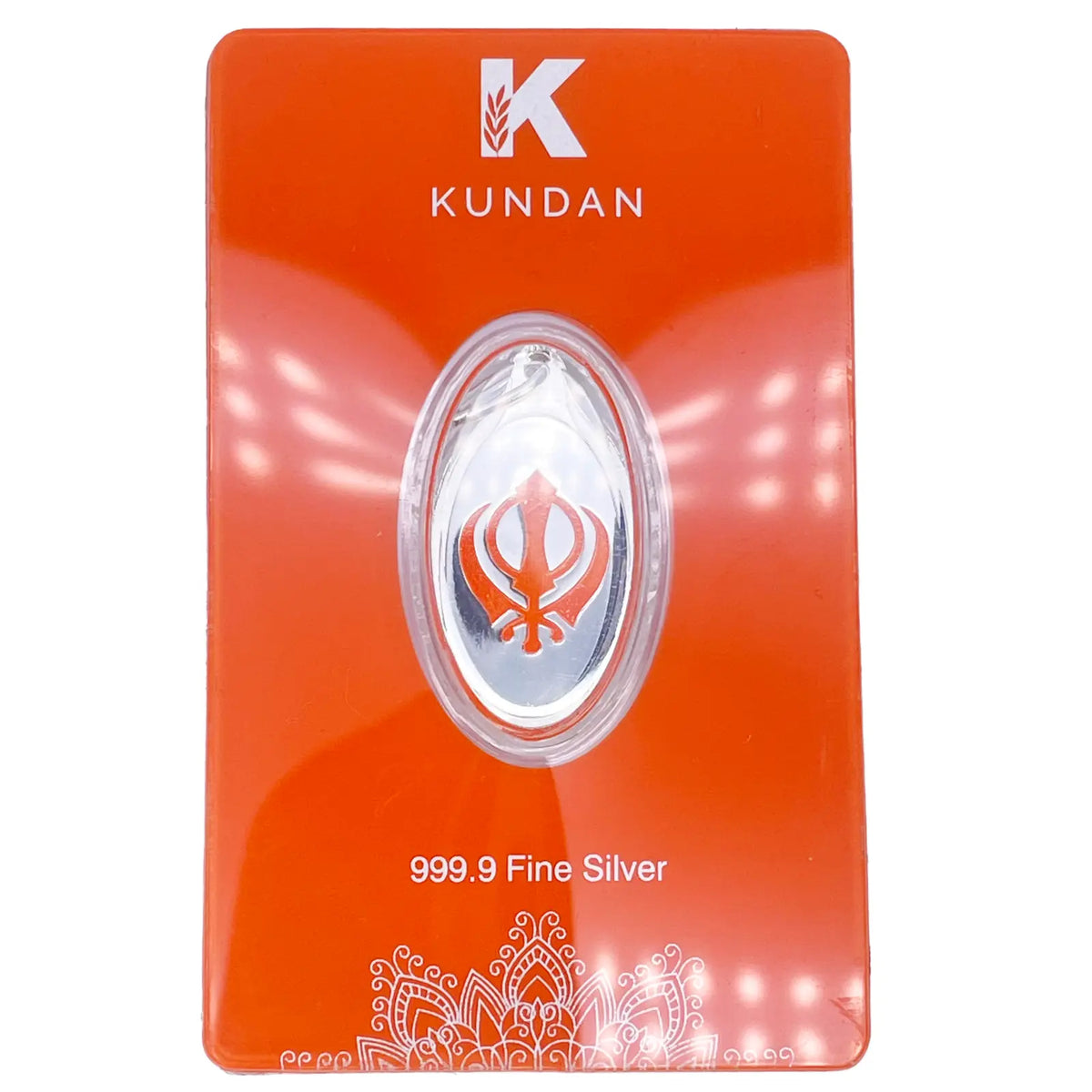 999.9 Pure Silver 5 Grams Coloured Khalsa / Khanda Sikh Pendant Sealed Pack 