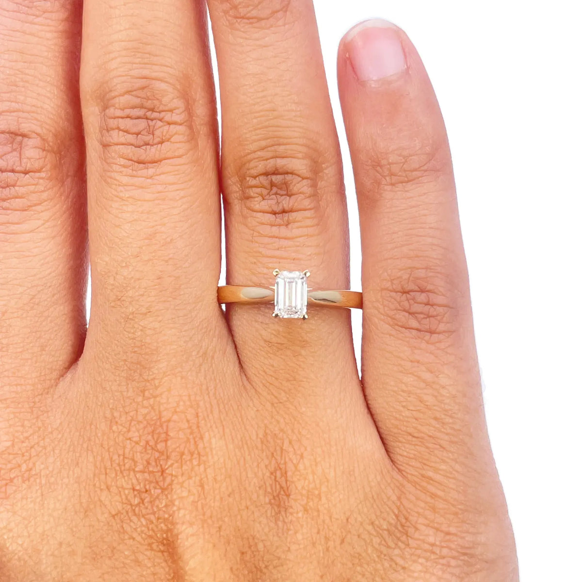 Emerald Cut Natural Diamond Solitaire Engagement Ring 0.50ct GIA Certified  Diamond Ring