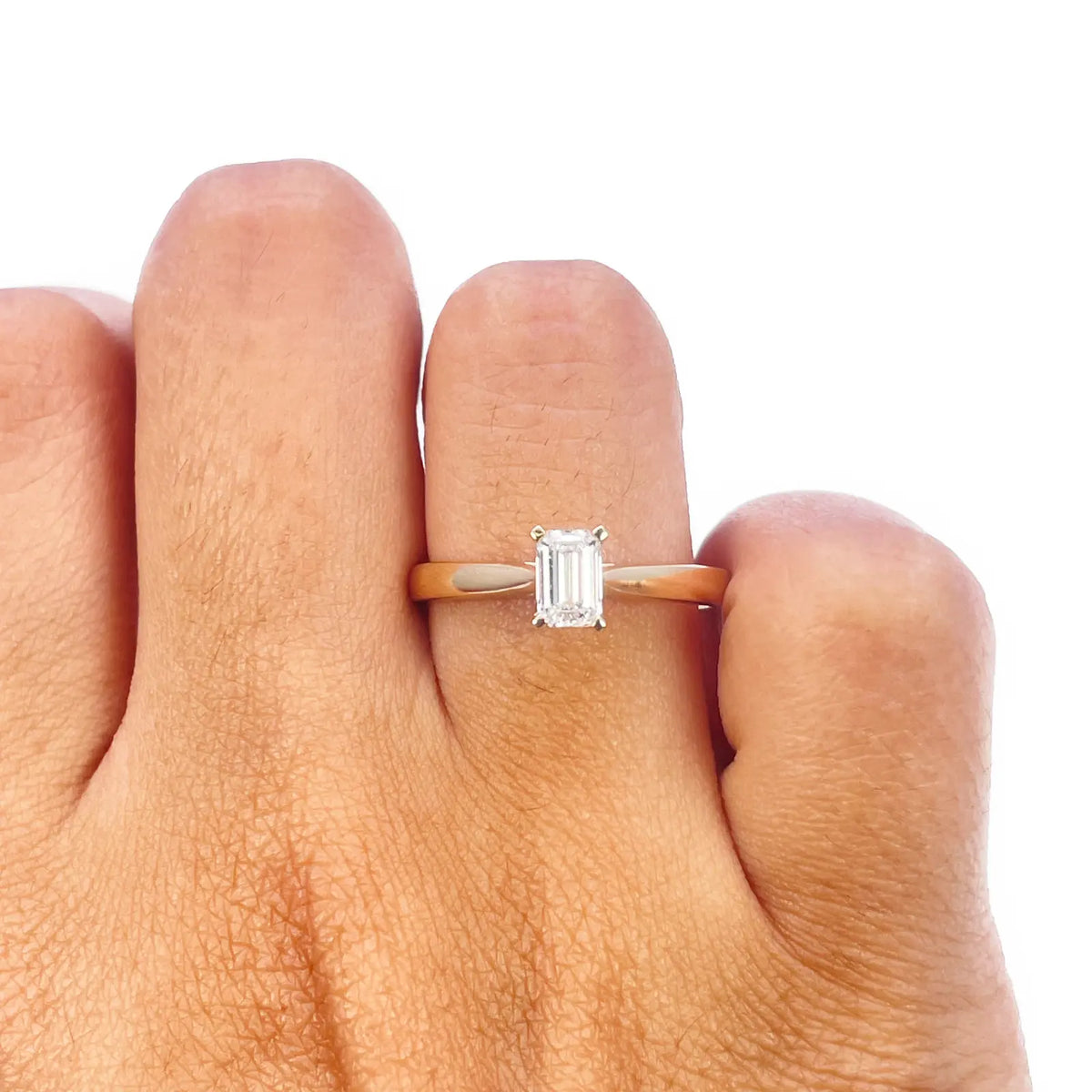 Emerald Cut Natural Diamond Solitaire Engagement Ring 0.50ct GIA Certified  Diamond Ring