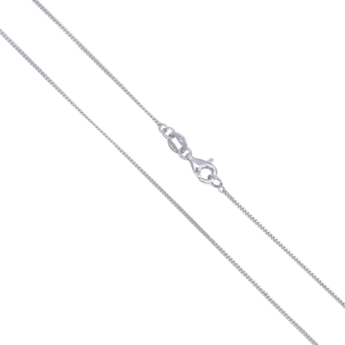 Platinum Curb Chain Necklace 18 Inches 0.8mm Width 