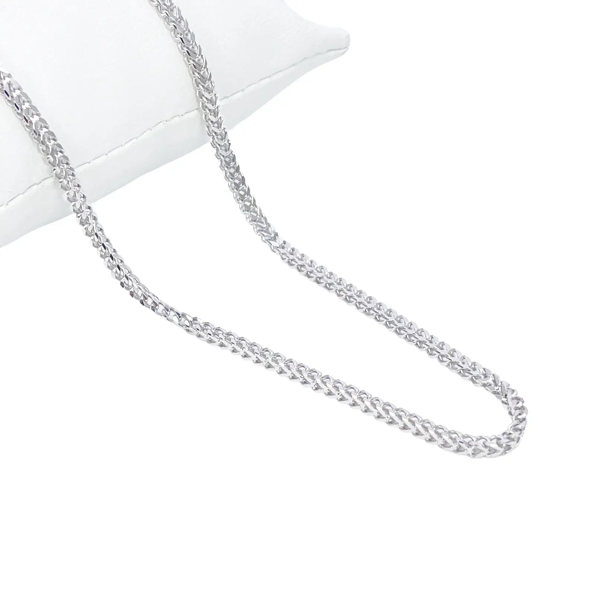 Platinum Foxtail Chain Necklace 23" Inches & 2.6mm Width  Diamond Bracelets