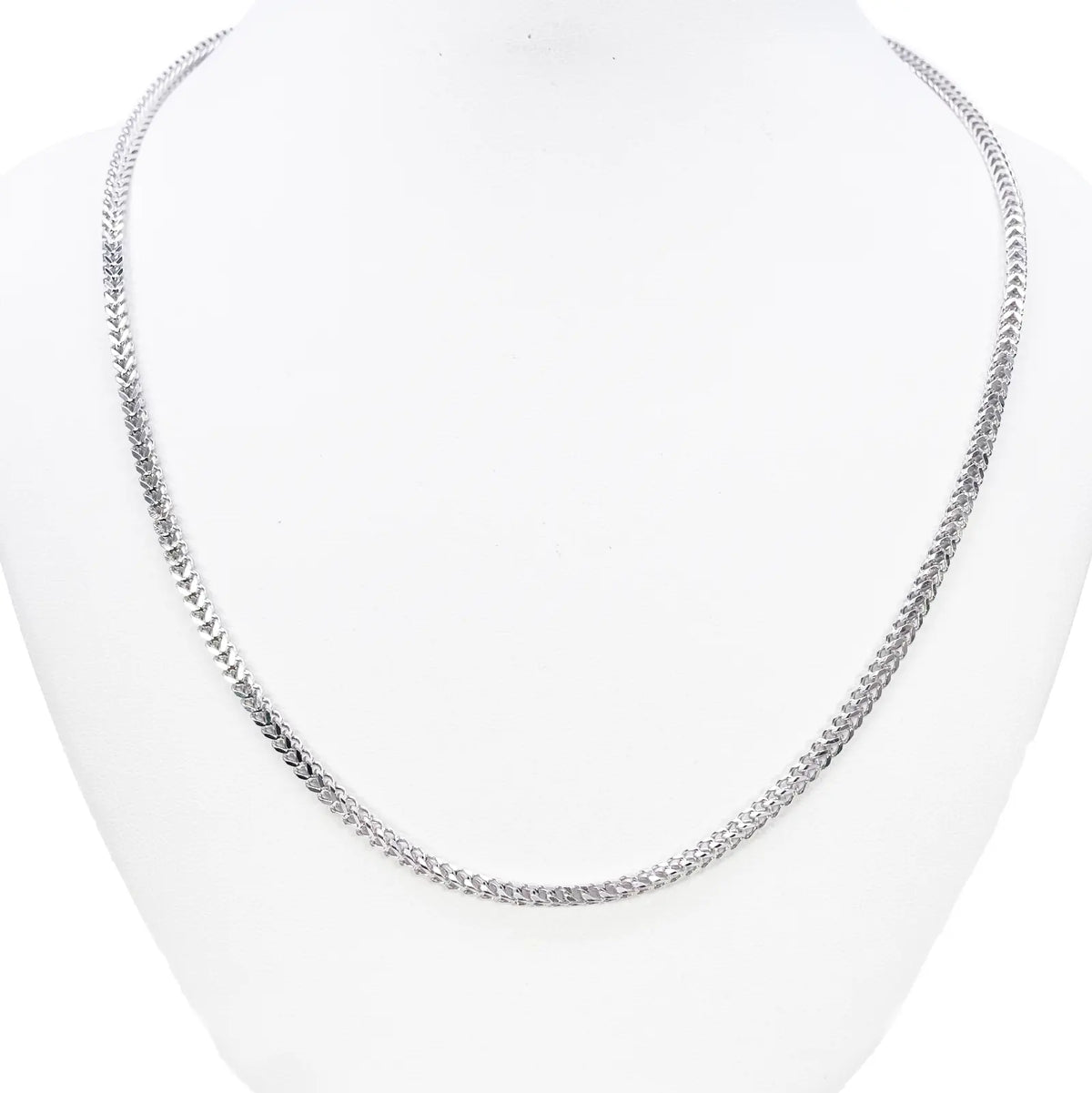 Platinum Foxtail Chain Necklace 23" Inches & 2.6mm Width  Diamond Bracelets
