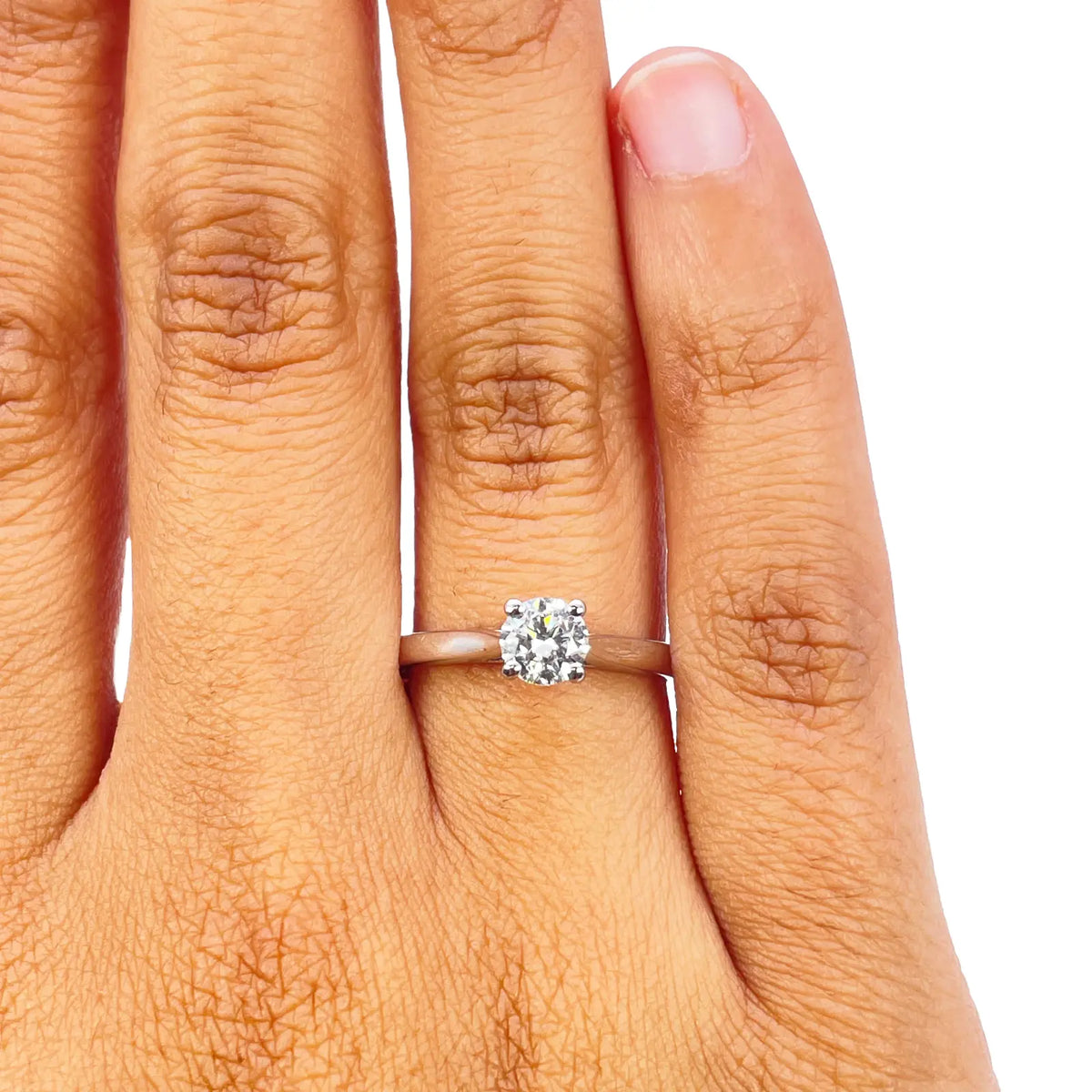Round Cut Natural Diamond Solitaire Engagement Ring 0.50ct GIA Certified  Diamond Ring