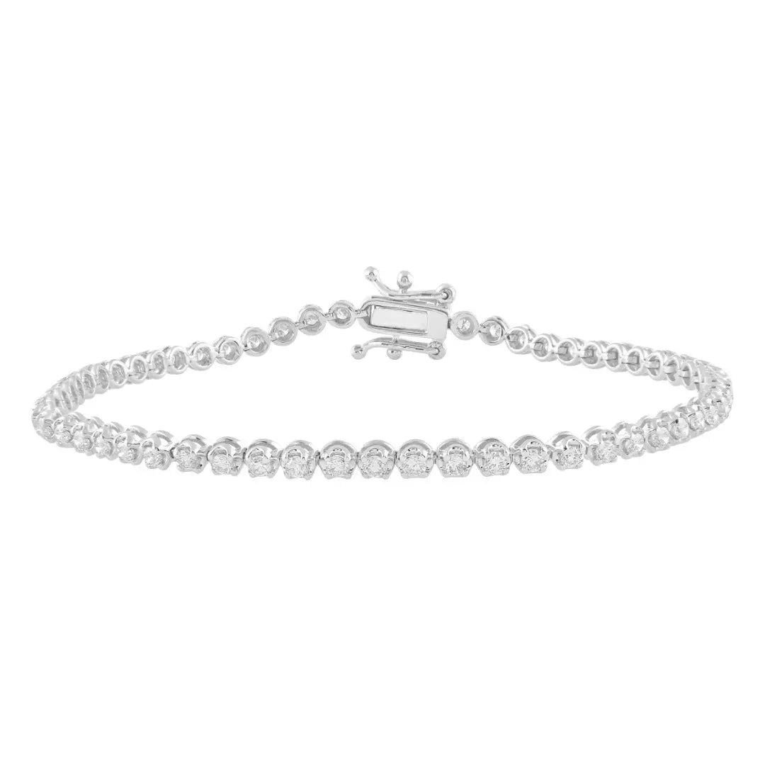 18ct White Gold Diamond Tennis Bracelet 4claw 1.50cts 7.0  Diamond Bracelets