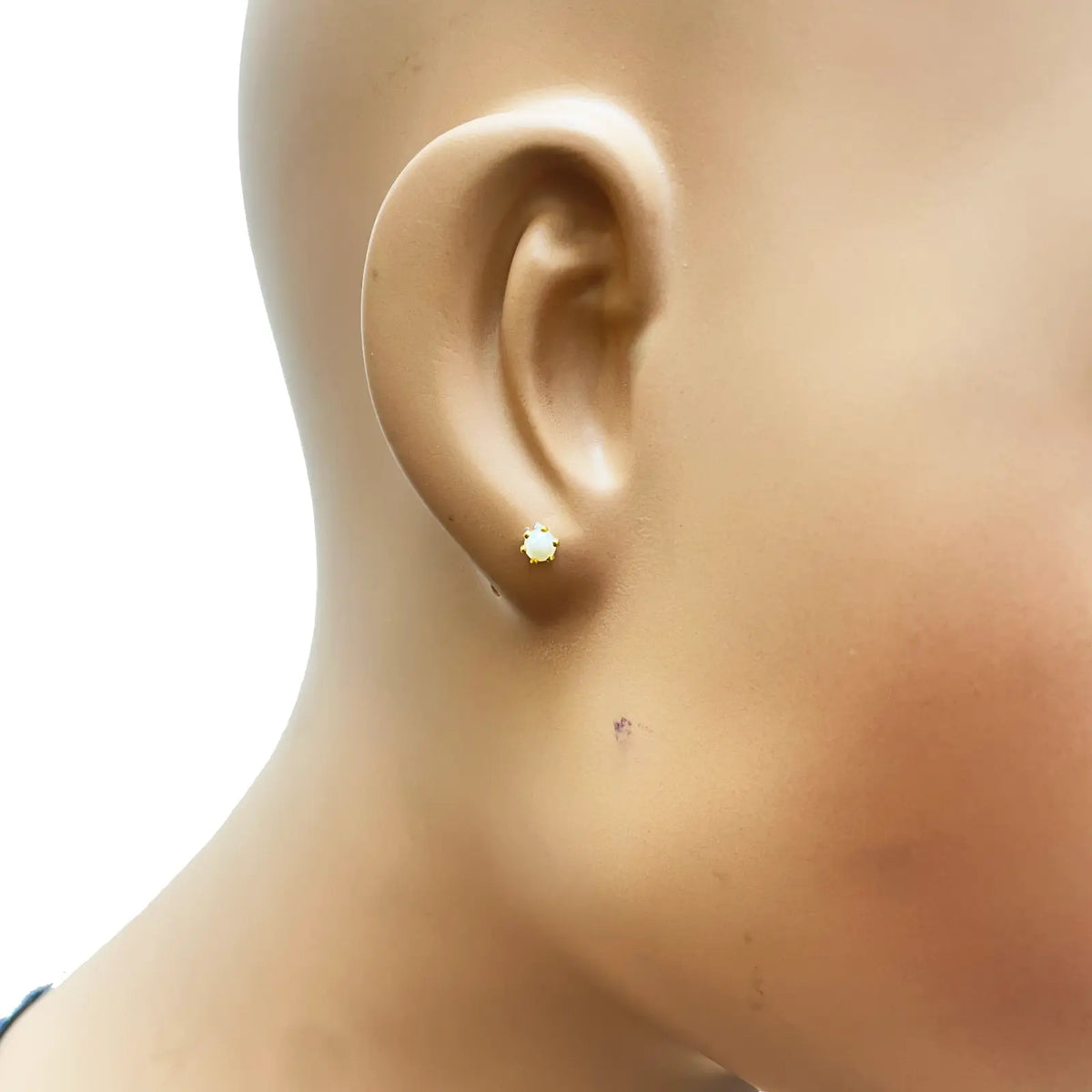 22ct Yellow Gold Children's Freshwater Pearl Claw Stud Earrings 4.3mm 