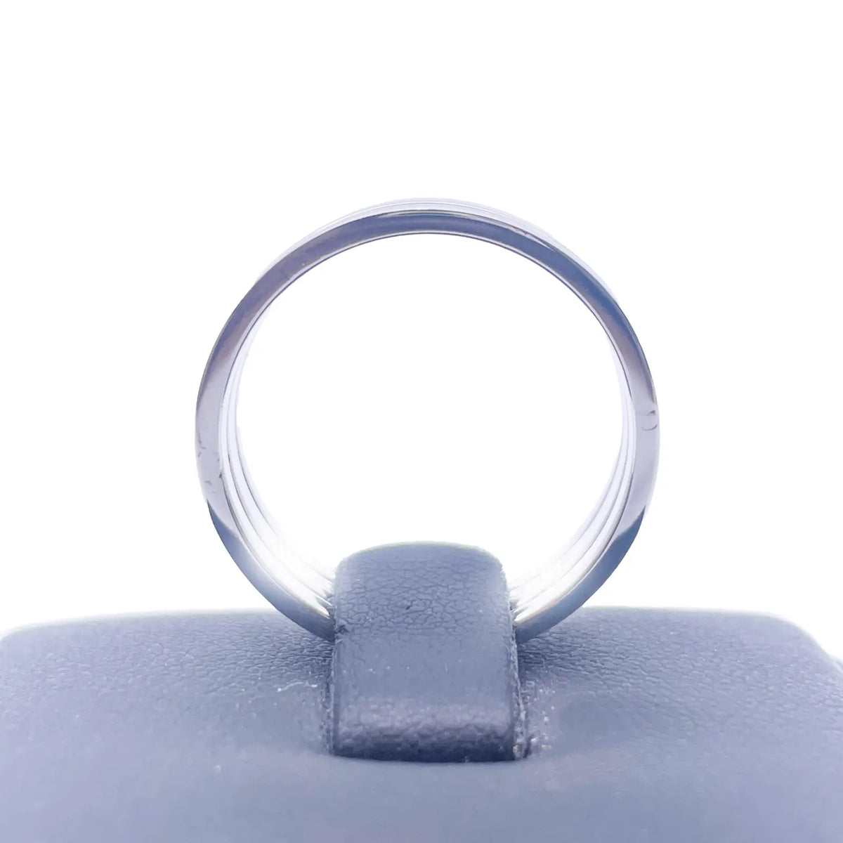 Mens Platinum 7mm Unique Polished 3 Row Cut Out Wedding Band Heavy Weight  Platinum Ring
